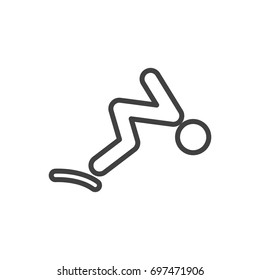 Isolated Diving Outline Symbol On Clean Background. Vector Swimming Element In Trendy Style.