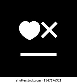 Isolated Dizzy Emoticon Flat Icon. Cross-Eyed Face Vector Element Can Be Used For Dizzy, Emoticon, Face Design Concept. Emoticon with a cross and a heart instead of eyes