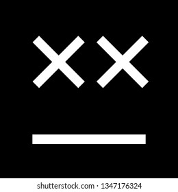 Isolated Dizzy Emoticon Flat Icon. Cross-Eyed Face Vector Element Can Be Used For Dizzy, Emoticon, Face Design Concept. Smiley with crosses instead of eyes
