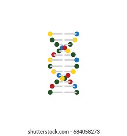 Isolated Dna Flat Icon. Genome Vector Element Can Be Used For Genome, Dna, Helix Design Concept.
