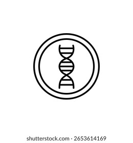 Hélice De Adn Isolada Dentro De Um Quadro Circular Para Representação Científica