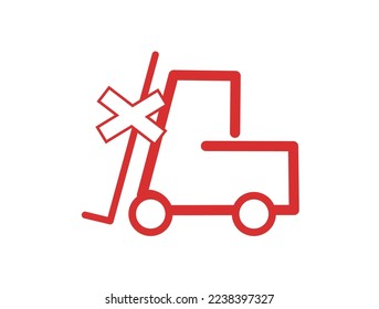 Isolated Do Not Use Forklift icon. Concept of labels and packaging.
