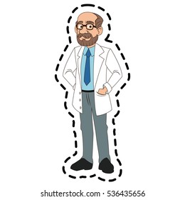 Isolated doctor cartoon design