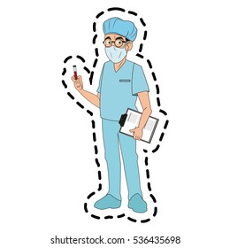 Isolated doctor cartoon design