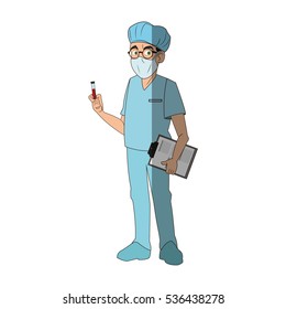 Isolated doctor cartoon design