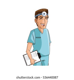 Isolated doctor cartoon design