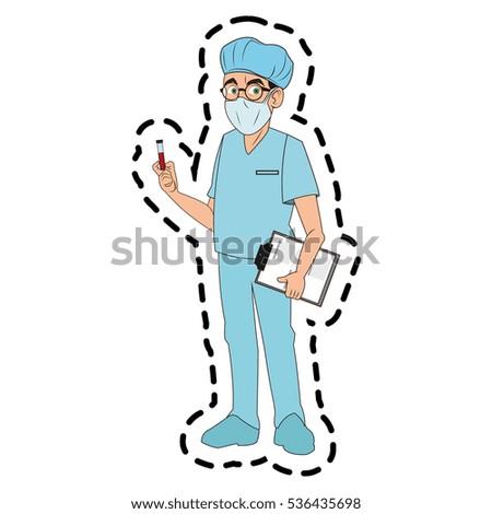 Isolated doctor cartoon design