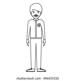 Isolated doctor man cartoon design