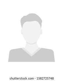 Isolated doctor silhouette avatar. Anonymous man social icon. Default portrait. Vector Illustration