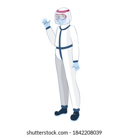 Isolated doctor wearing a face mask - Vector illustration