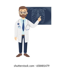 Isolated doctor with x ray.