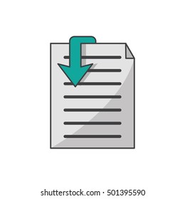 Isolated document and arrow design