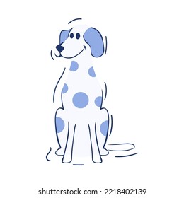 Isolated dog blue silhouette draw vector illustration