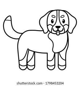 Isolated dog cartoon. Happy pet - Vector illustration