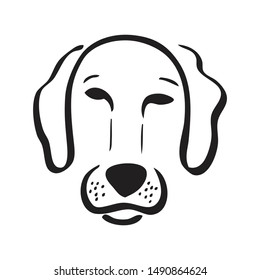 Isolated dog face icon with white backdrop