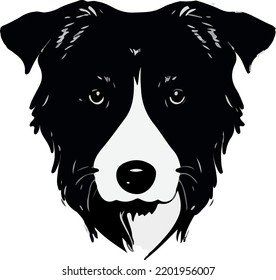 Isolated dog face on white background 