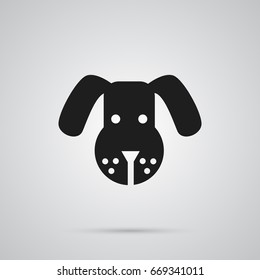 Isolated Dog Icon Symbol On Clean Background. Vector Head Element In Trendy Style.