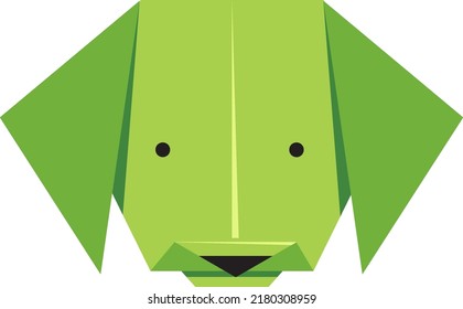 Isolated dog origami on white background illustration