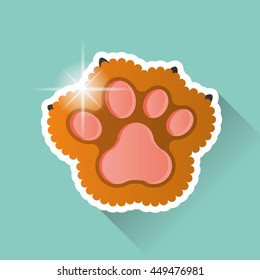 Isolated dog paw with nails, Vector illustration