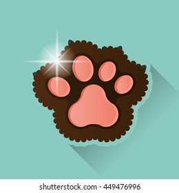 Isolated dog paw with nails, Vector illustration