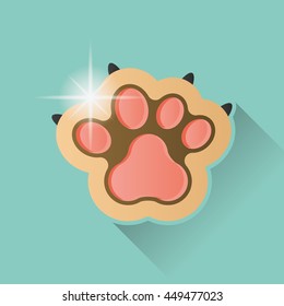 Isolated dog paw with nails, Vector illustration