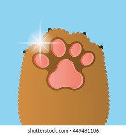 Isolated dog paw with nails, Vector illustration
