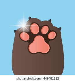 Isolated dog paw with nails, Vector illustration