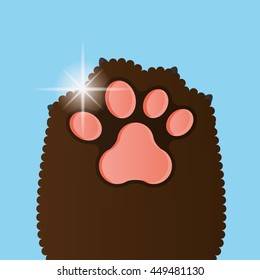 Isolated dog paw with nails, Vector illustration