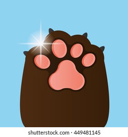 Isolated dog paw with nails, Vector illustration
