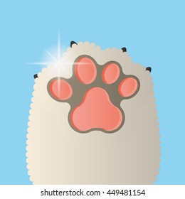 Isolated dog paw with nails, Vector illustration
