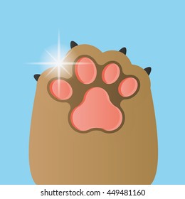 Isolated dog paw with nails, Vector illustration