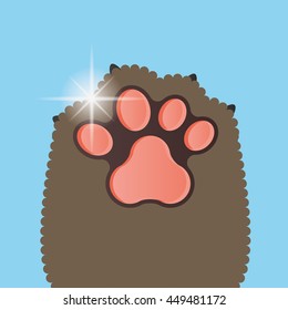 Isolated dog paw with nails, Vector illustration