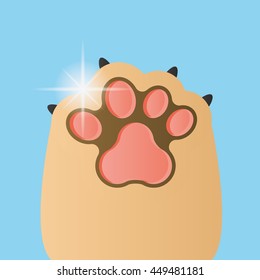 Isolated dog paw with nails, Vector illustration