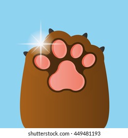 Isolated dog paw with nails, Vector illustration