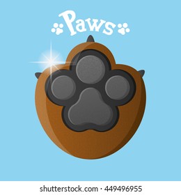 Isolated dog paw with nails, Vector illustration