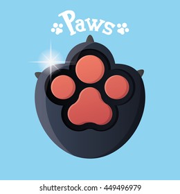 Isolated dog paw with nails, Vector illustration