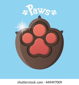 Isolated dog paw with nails, Vector illustration