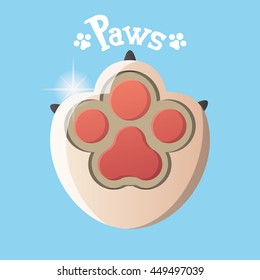 Isolated dog paw with nails, Vector illustration