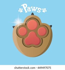 Isolated dog paw with nails, Vector illustration