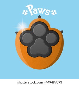 Isolated dog paw with nails, Vector illustration