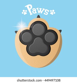 Isolated dog paw with nails, Vector illustration