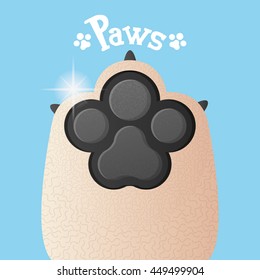 Isolated dog paw with nails, Vector illustration