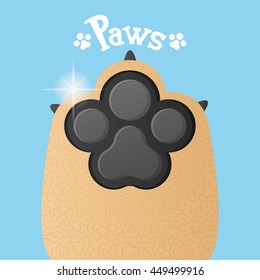 Isolated dog paw with nails, Vector illustration