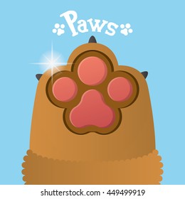 Isolated dog paw with nails, Vector illustration