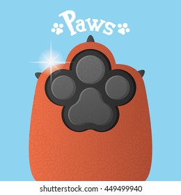 Isolated dog paw with nails, Vector illustration