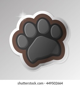 Isolated dog paw with nails, Vector illustration