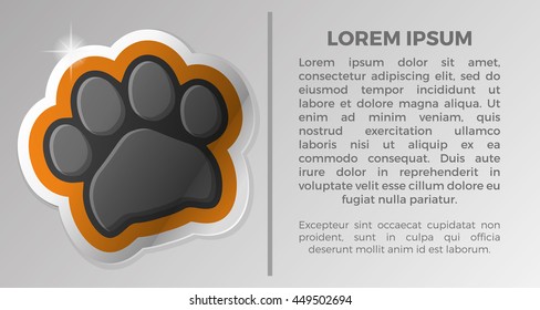 Isolated dog paw with nails, Vector illustration