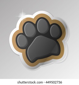 Isolated dog paw with nails, Vector illustration