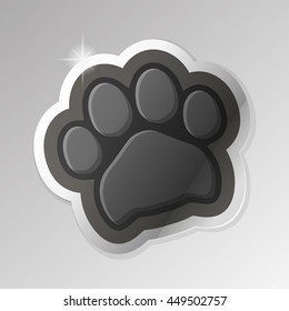 Isolated dog paw with nails, Vector illustration