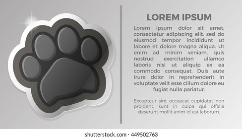 Isolated dog paw with nails, Vector illustration